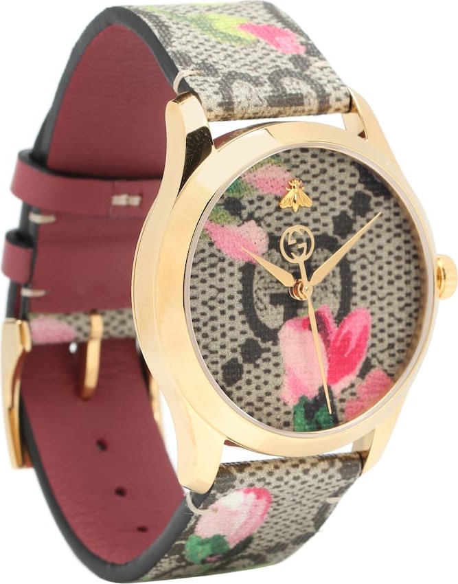 Gucci G-Timeless GG Bloom leather watch