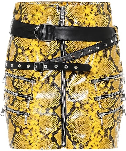 Unravel Snake-print miniskirt