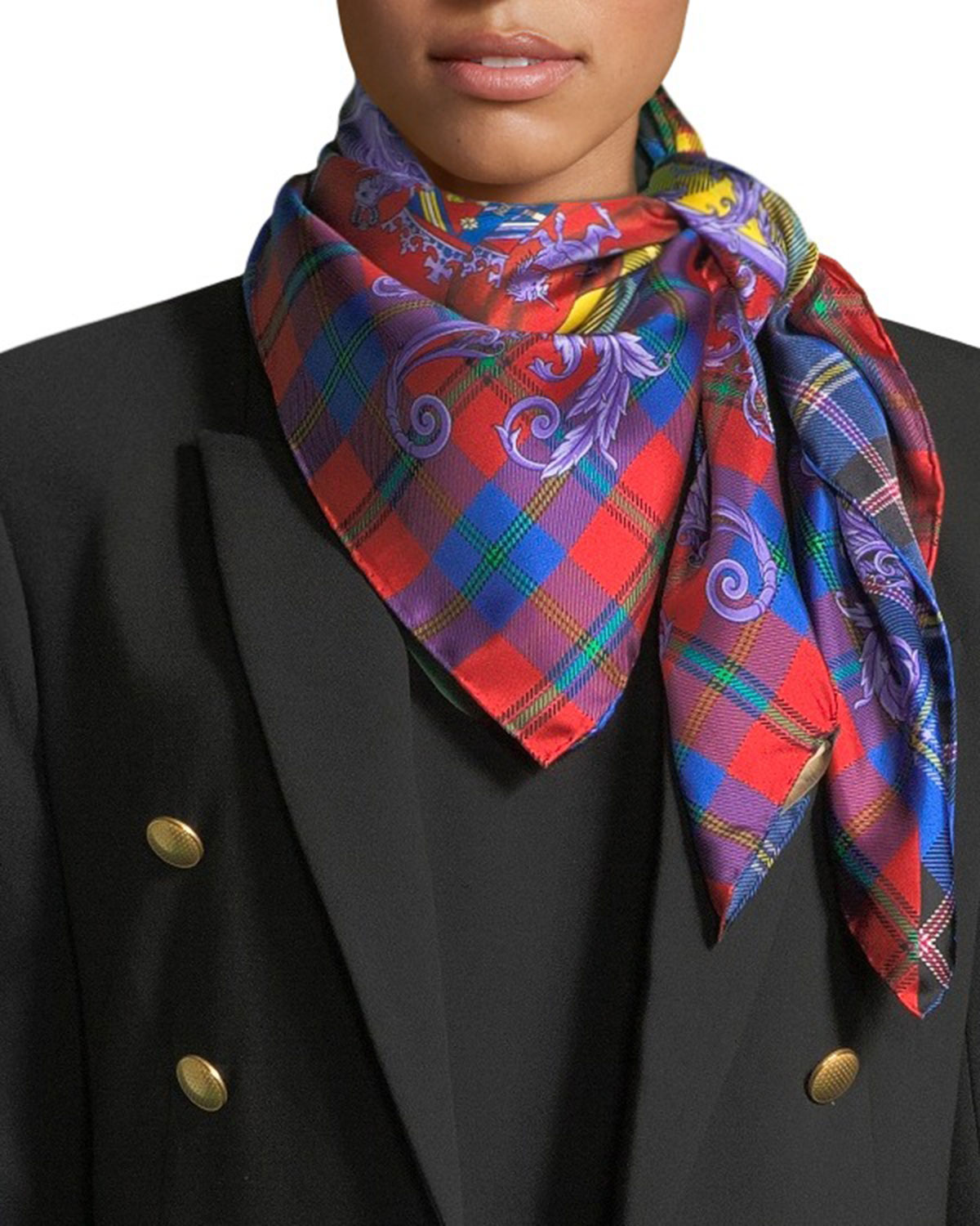 Versace Collection The Clans Square Silk Scarf
