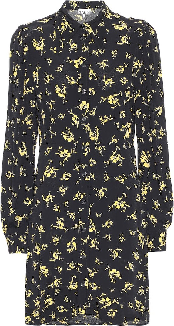 Ganni Printed crêpe minidress