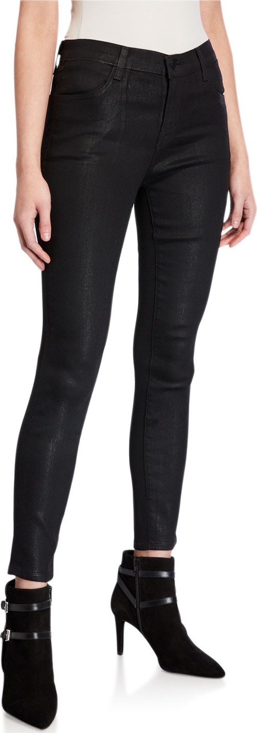 J BRAND Alana High-Rise Cropped Coated Skinny Pants