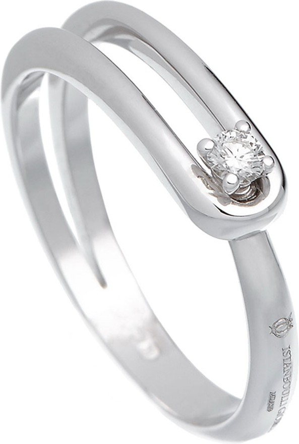 Istanboulli Gioielli Milano Anima 18k White Gold Looped 1-Diamond Ring, Size 5.5