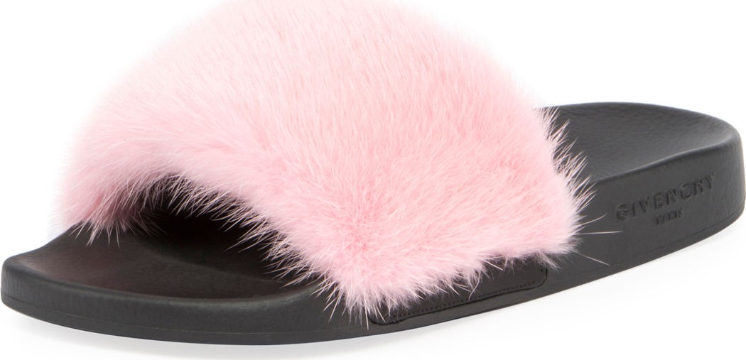 Givenchy Mink Fur Slide Sandals
