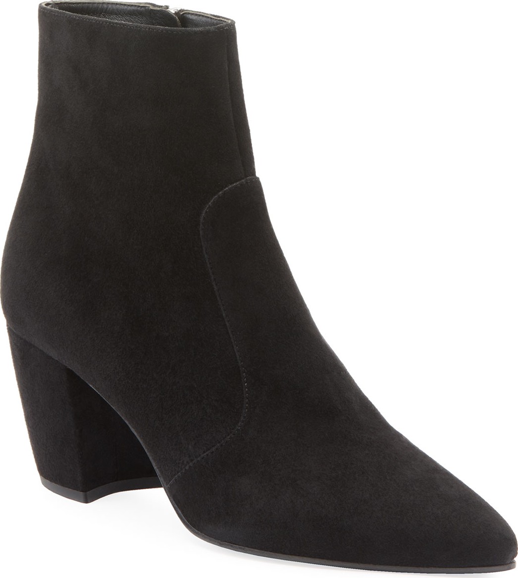 Prada Suede Curved-Heel Booties