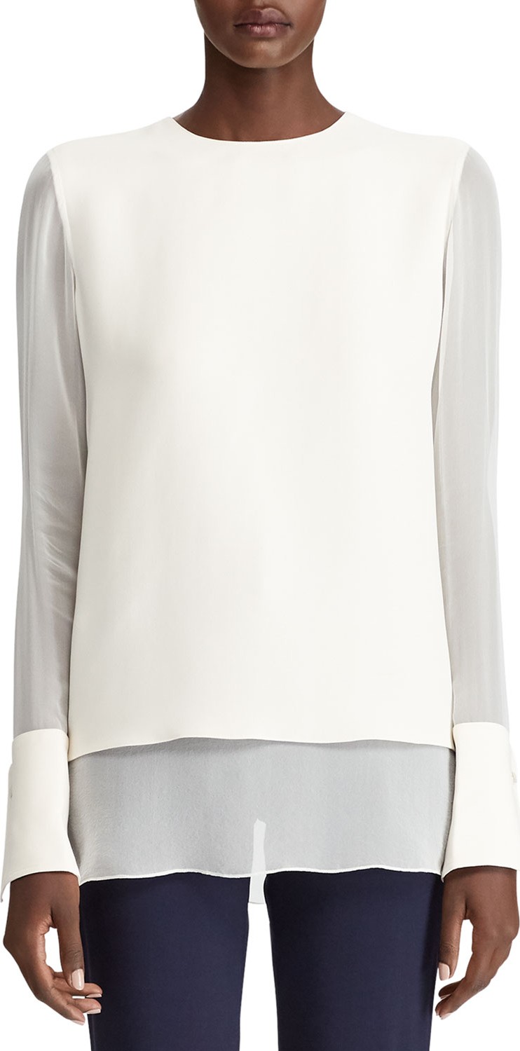 Ralph Lauren Anders Crewneck Silk Top