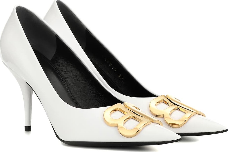 Balenciaga BB patent-leather pumps