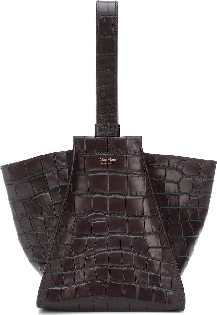 Max Mara Anita XS croc-effect leather tote