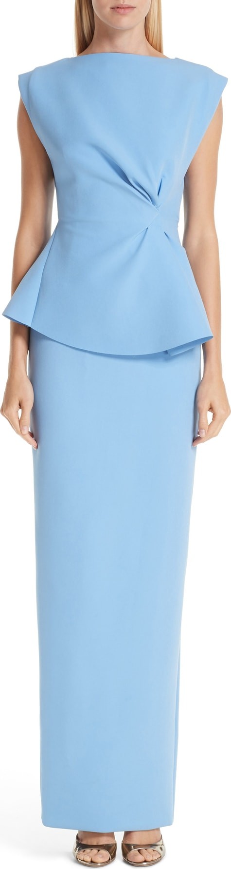 Rachel Gilbert Adelaide Crepe Peplum Gown