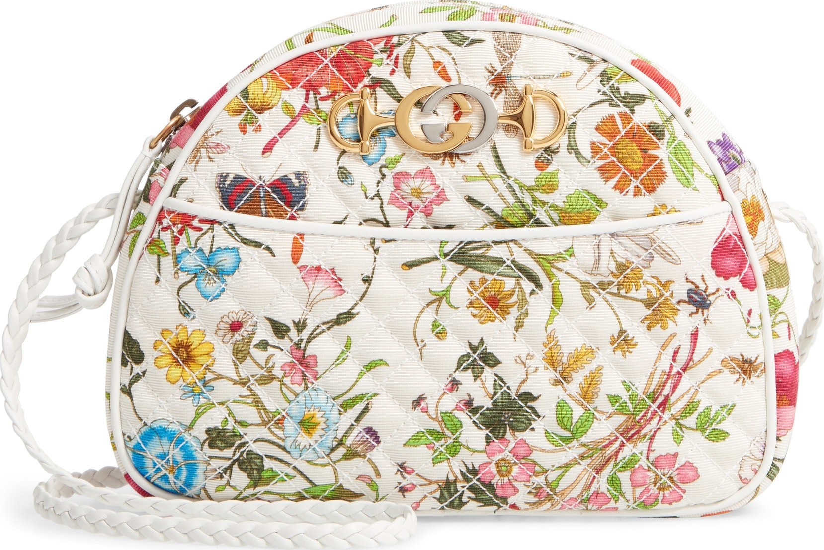 Gucci Small Trapuntata Floral Quilted Crossbody Bag
