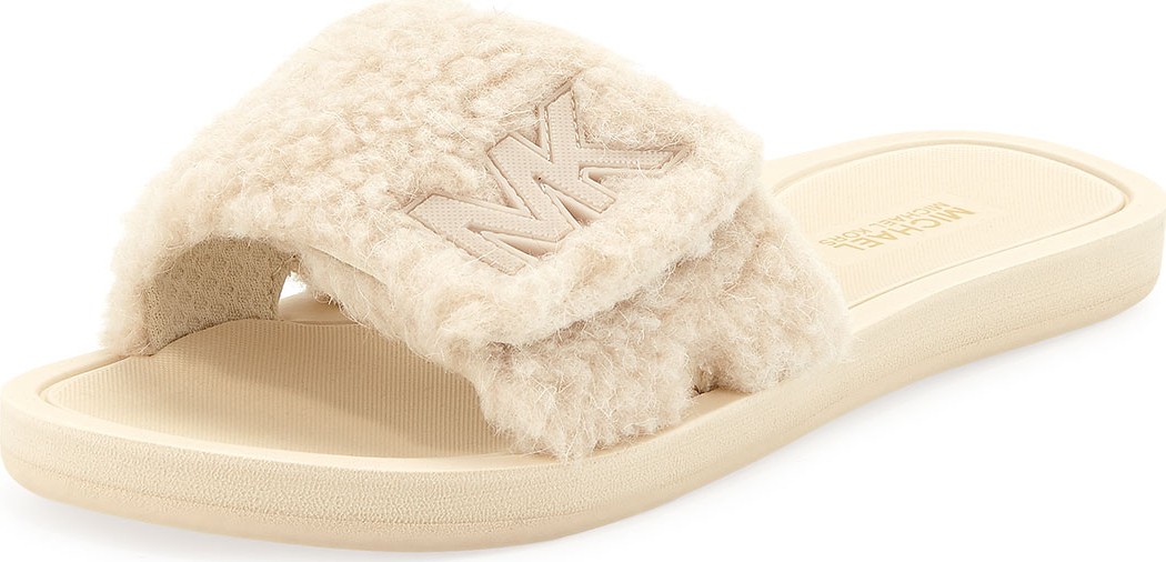 MICHAEL MICHAEL KORS MK Fuzzy Pool Slide Sandals