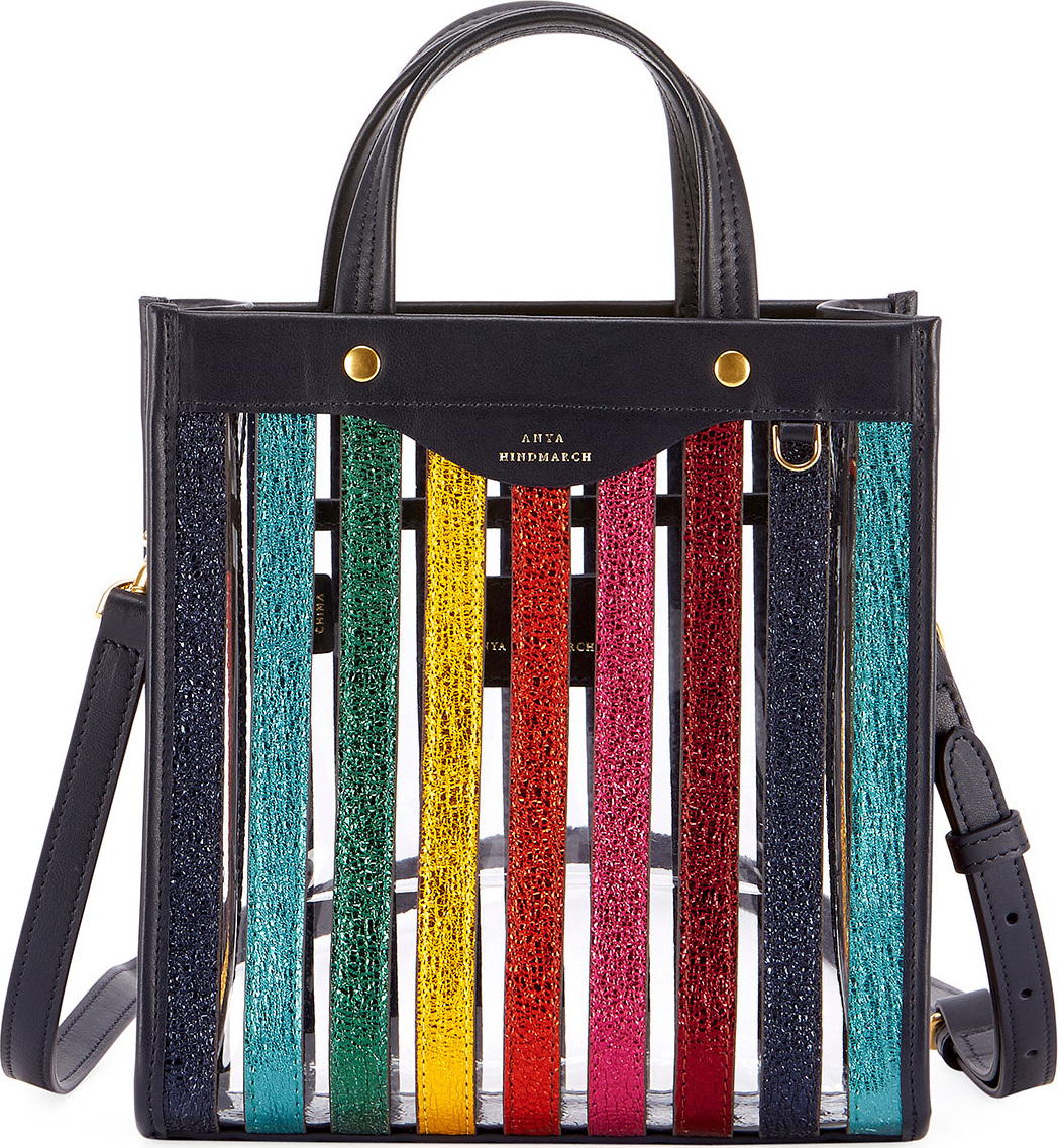 Anya Hindmarch Small Multicolor Striped Tote Bag