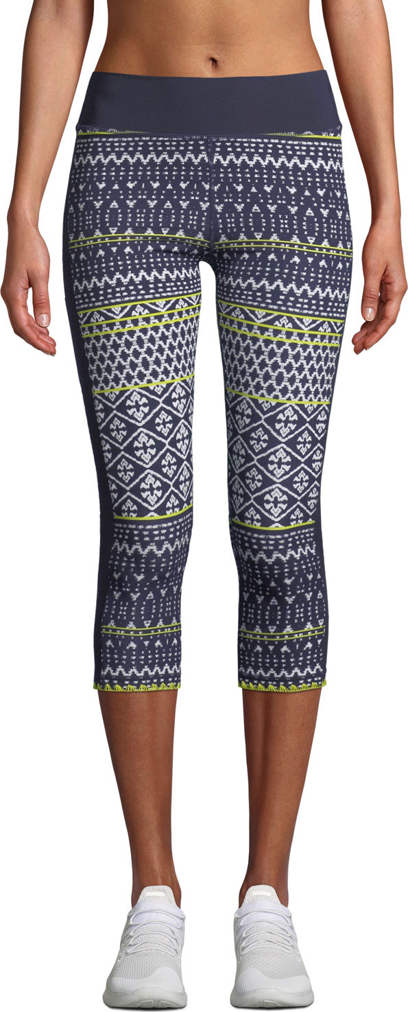 The Upside Ikat Neon Matte NYC Cropped Leggings