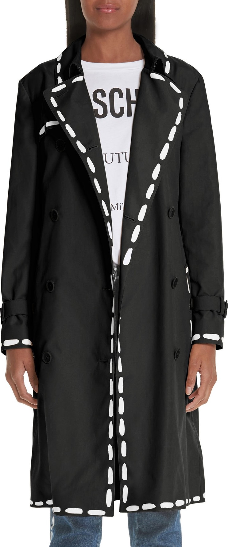 Moschino Dotted Line Trench Coat