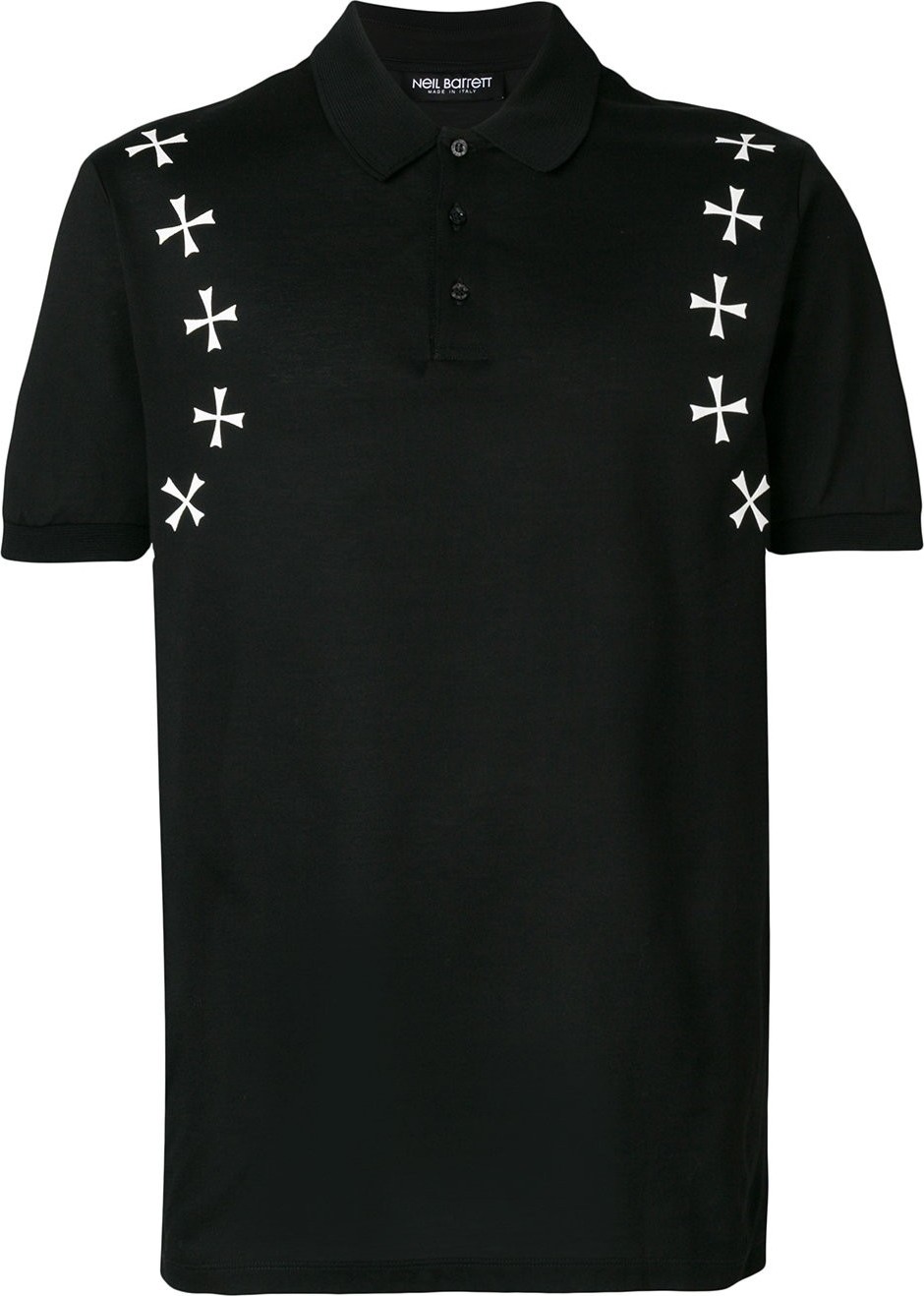 Neil Barrett cross print polo shirt