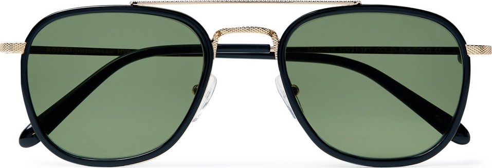 Moscot Macher Round-Frame Acetate and Gold-Tone Sunglasses