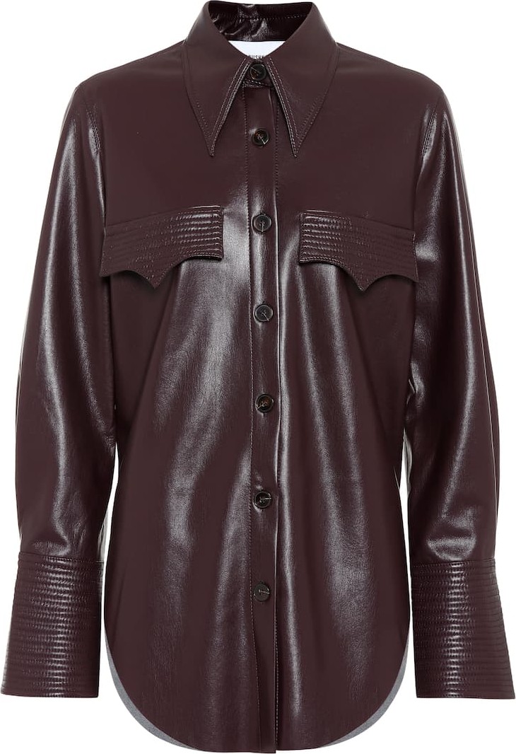 Nanushka Elpi faux leather blouse