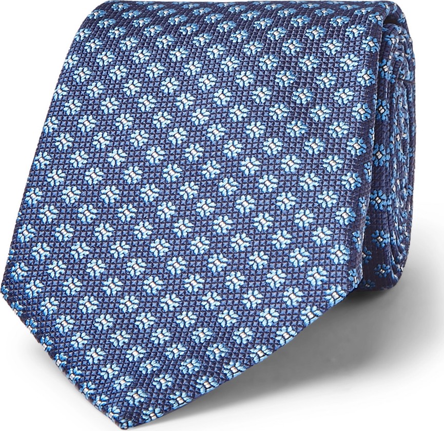 Canali 8cm Floral Silk-Jacquard Tie