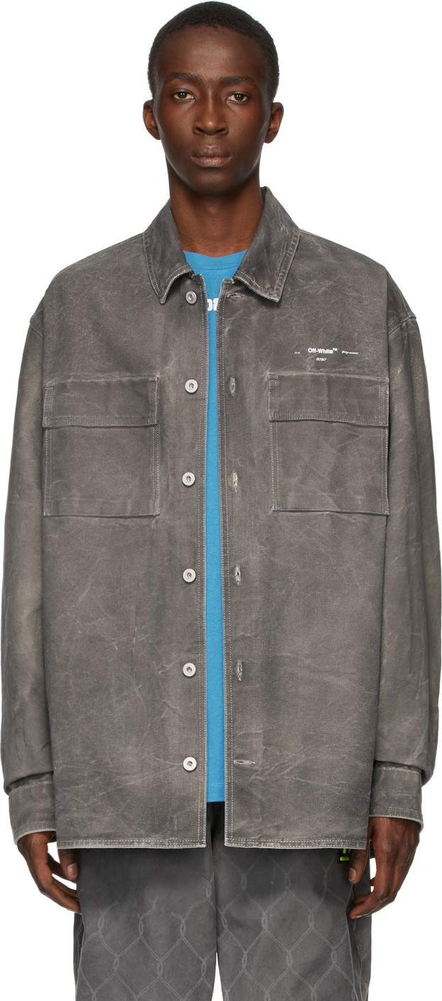 Off White Black Denim Arrows Over Shirt