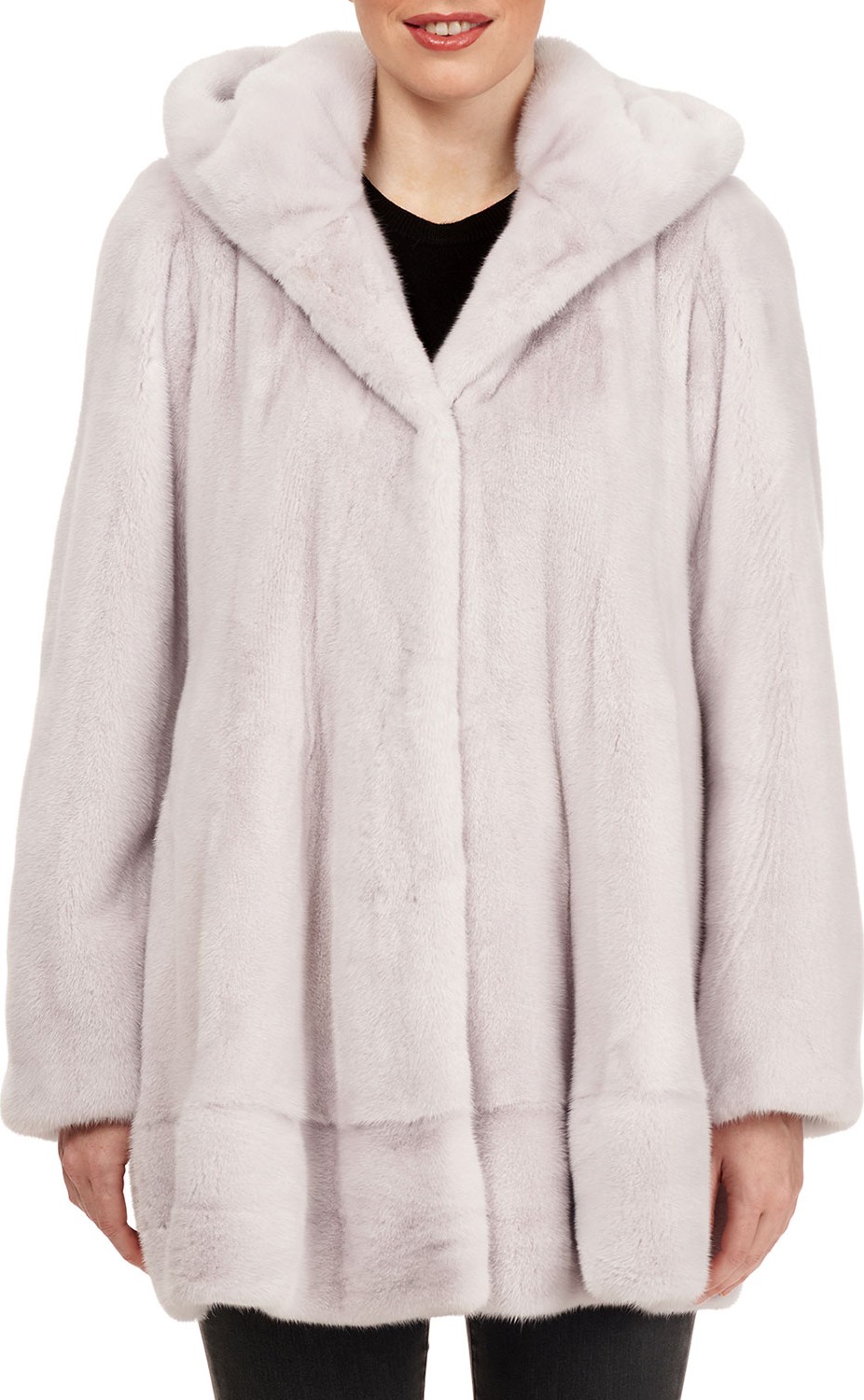 Gorski Mink-Fur Button-Front Hooded Jacket