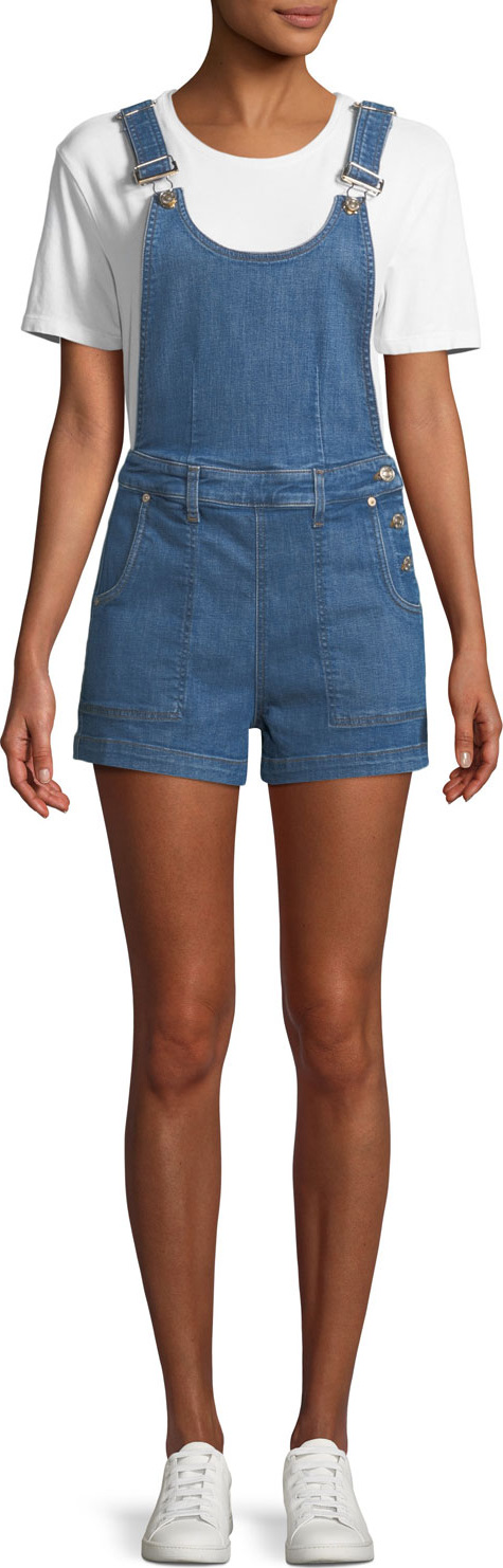 7 For All Mankind Side-Button Denim Shortalls