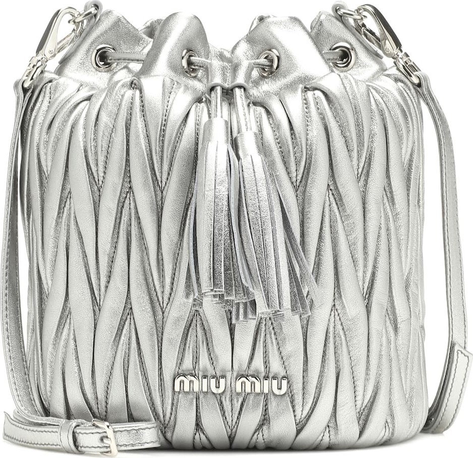 Miu Miu Matelassé leather bucket bag