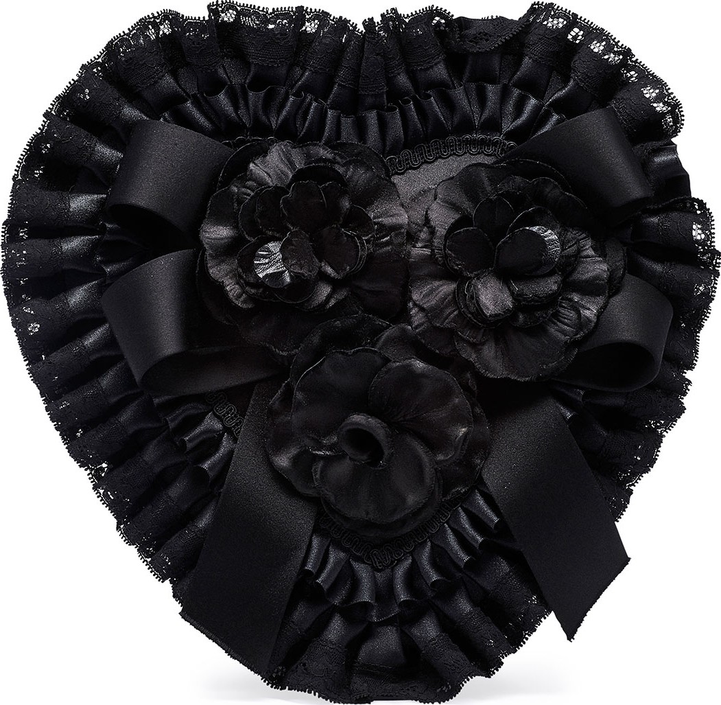 Balenciaga Heart Satin and Calf Clutch Bag