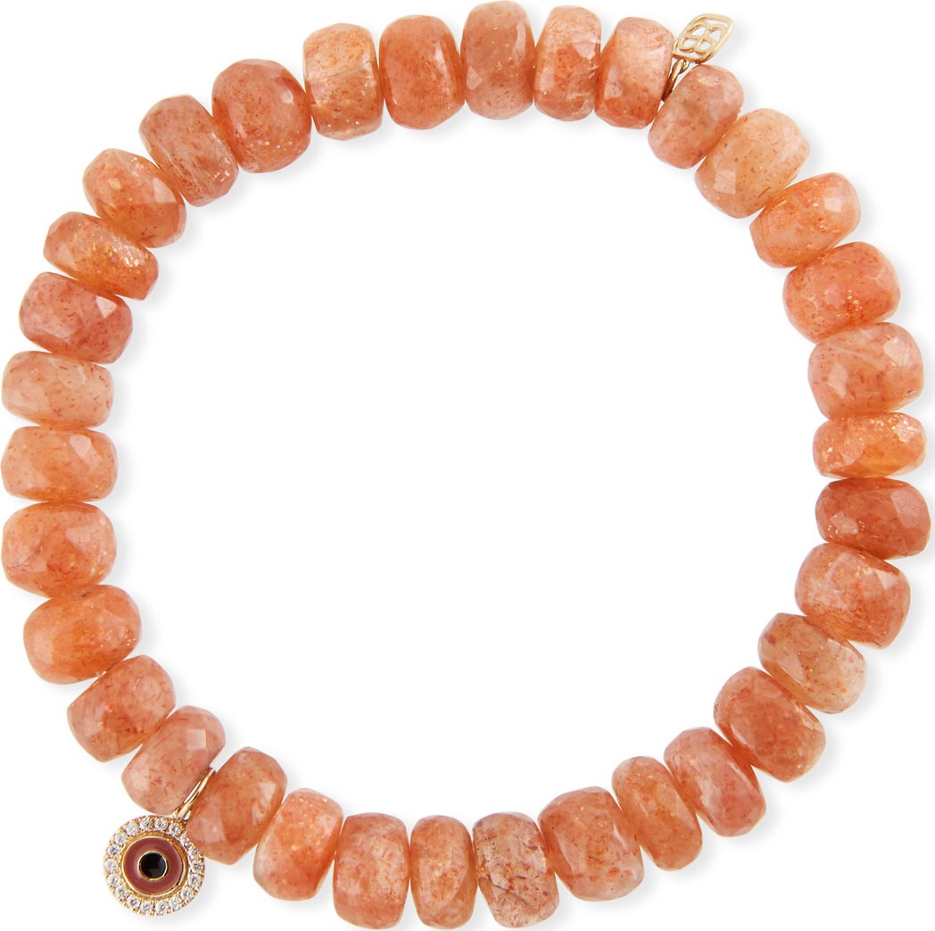 Sydney Evan 14k Enamel Evil Eye & Sunstone Bracelet