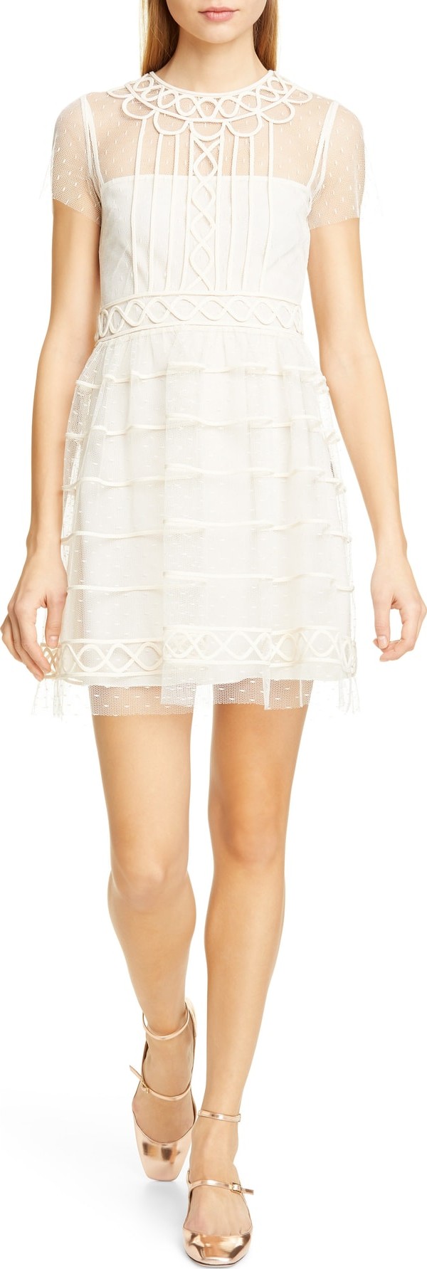 RED Valentino Tiered Point d'Esprit Dress