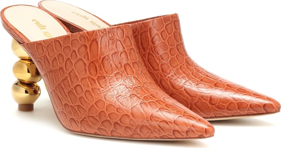 Cult Gaia Penelope croc-effect leather mules