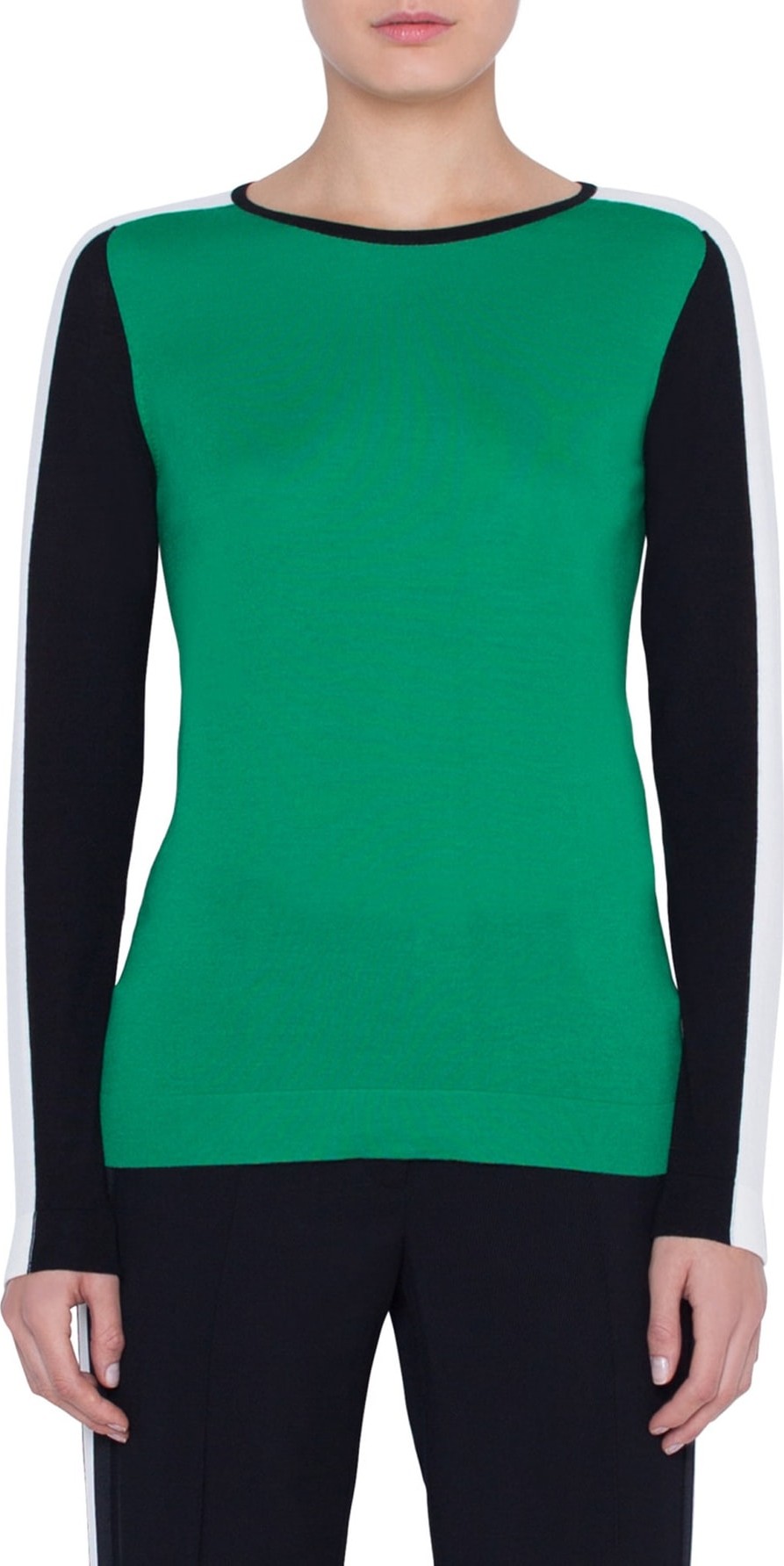 Akris Punto Tricolor Merino Wool Sweater