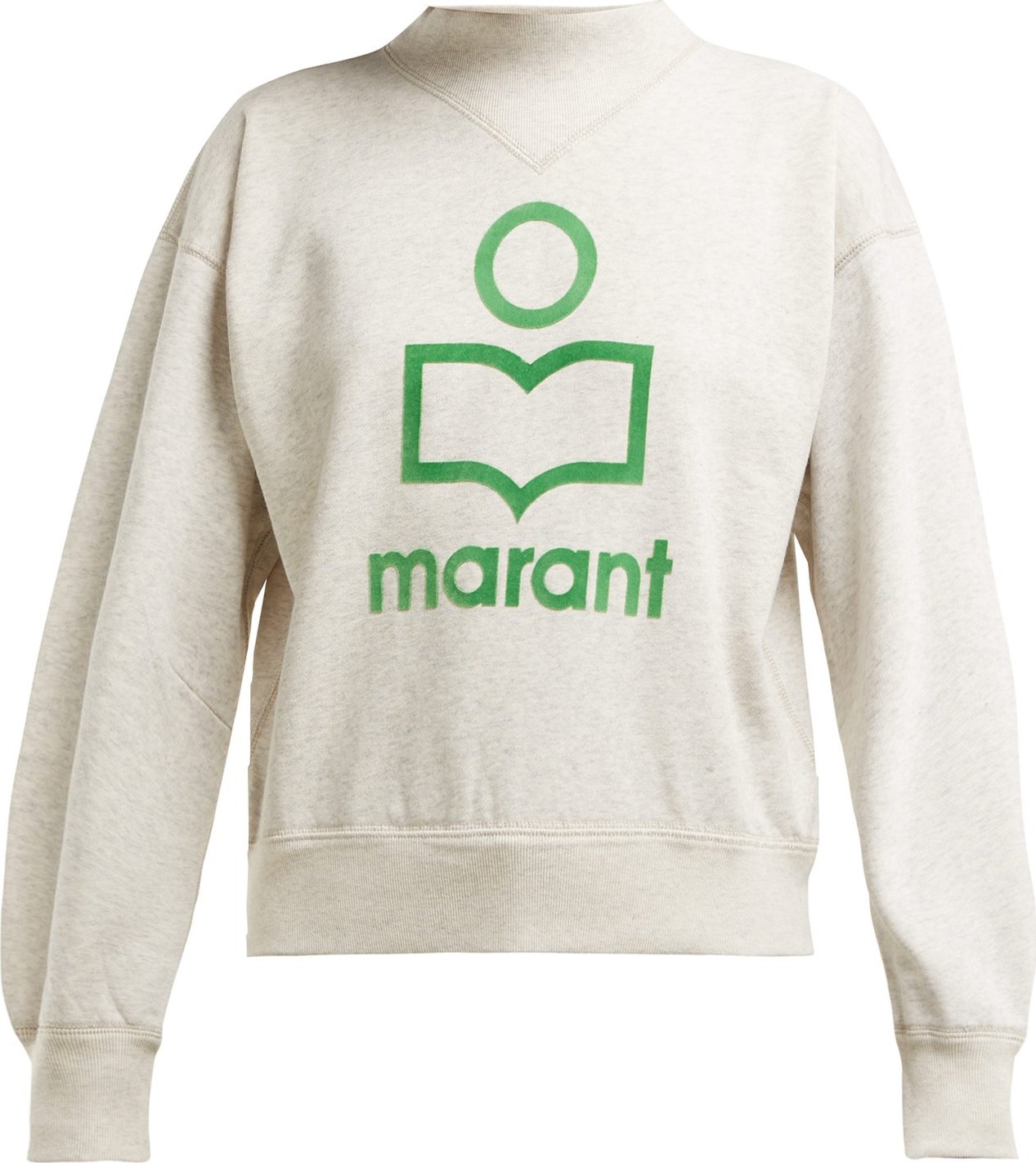 Isabel Marant Etoile Moby flocked-logo cotton-blend sweatshirt