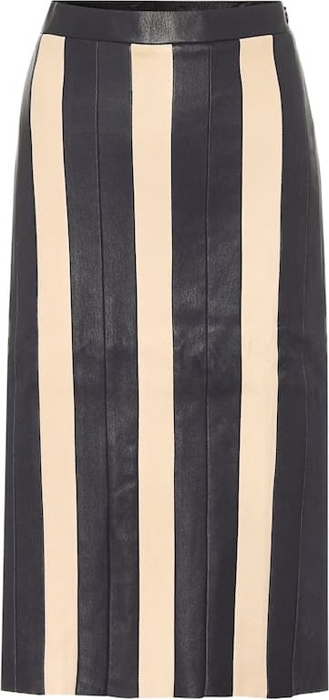 Stouls Astridou striped leather midi skirt