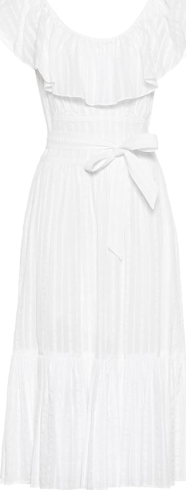 Tory Burch Frilled cotton midi dress