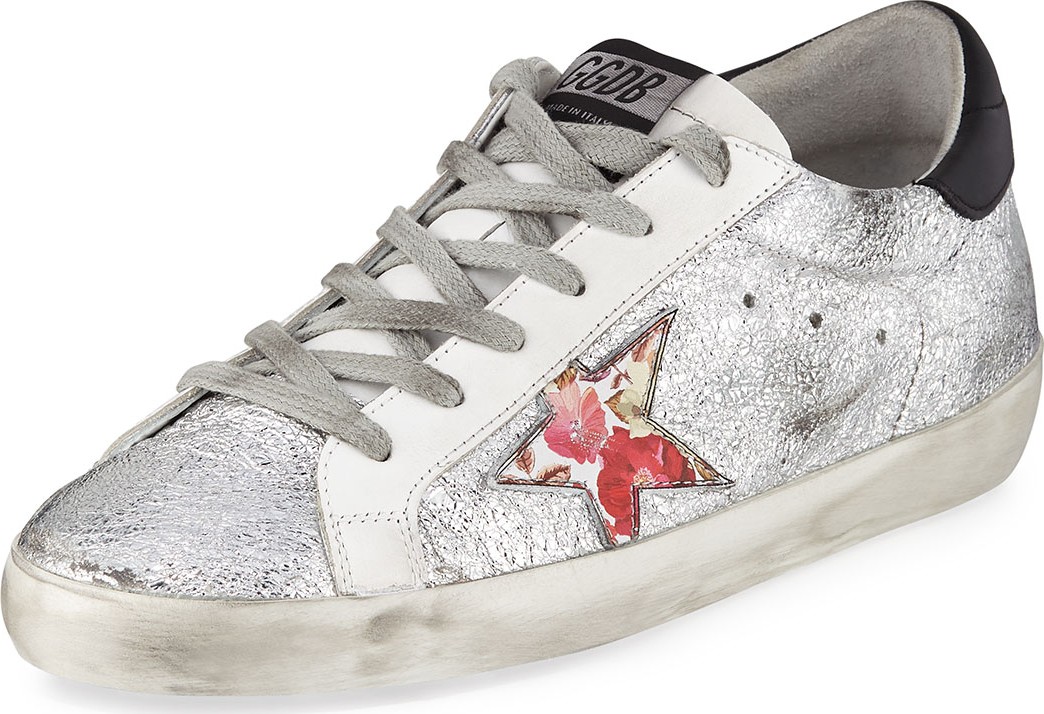 Golden Goose Deluxe Brand Superstar Crinkled Metallic Leather Sneakers