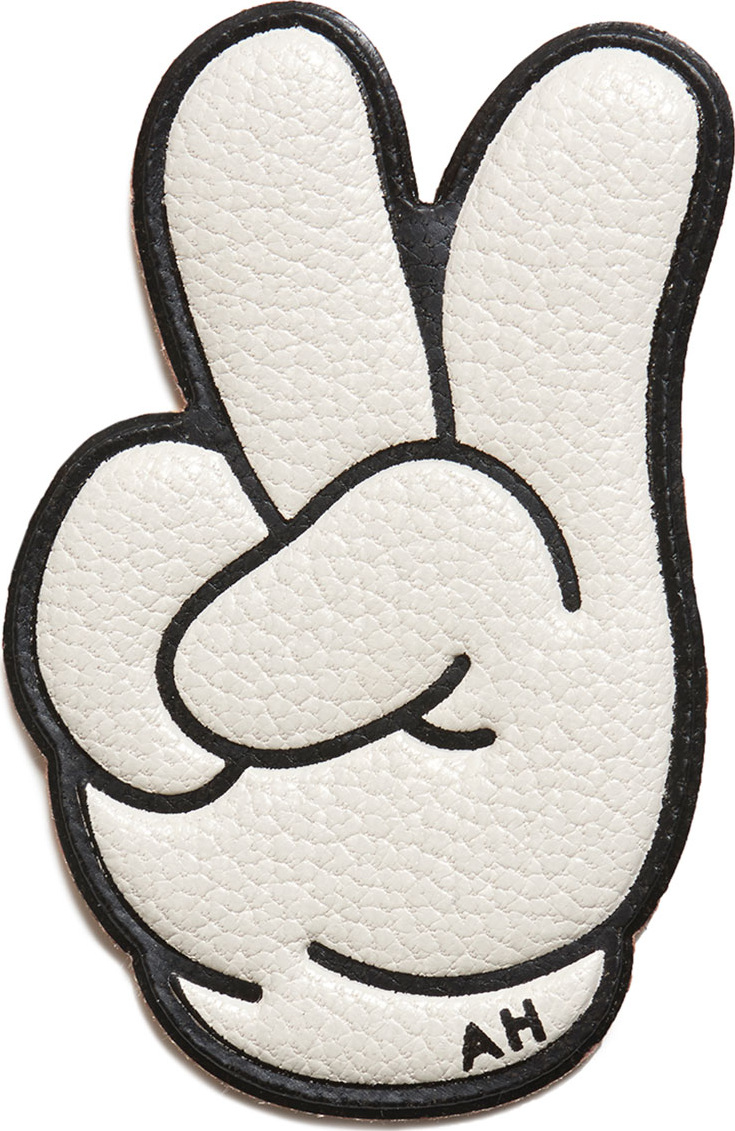 Anya Hindmarch Victory Leather Sticker for Handbag, White