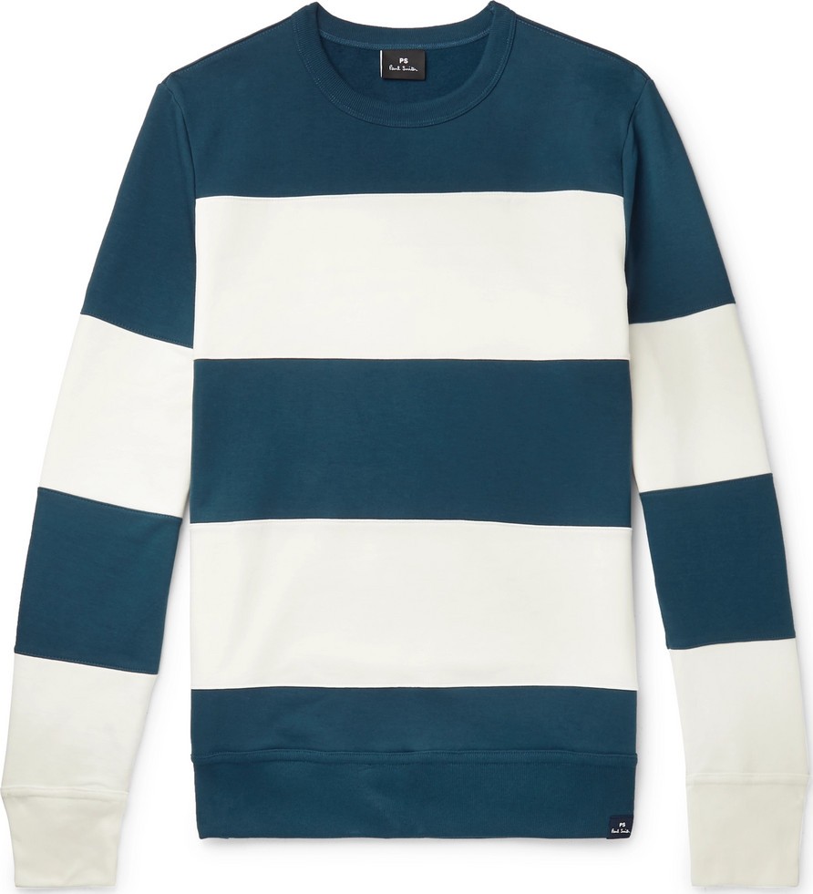 Ps By Paul Smith Striped Fleece-Back Cotton-Jersey Sweatwshirt