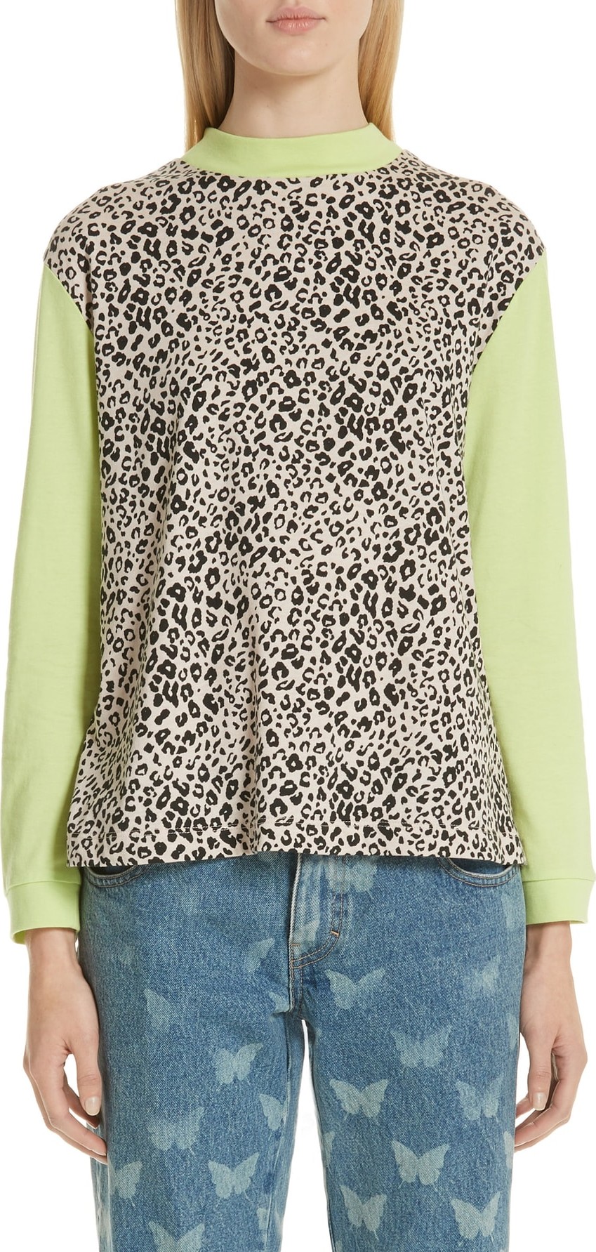 Sandy Liang Lewis Leopard & Neon Sweater