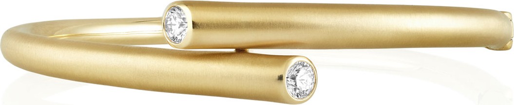 Carelle Whirl 18k Gold 2-Diamond Bracelet