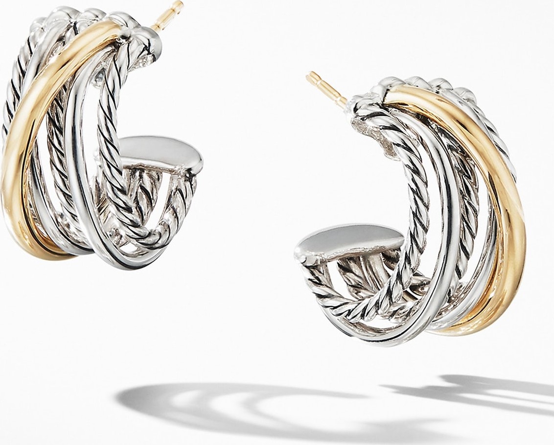 David Yurman Crossover Huggie Hoop Earrings