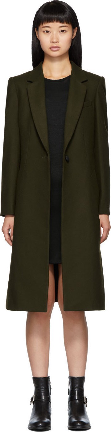 Rag & Bone Khaki Wool Diane Peacoat