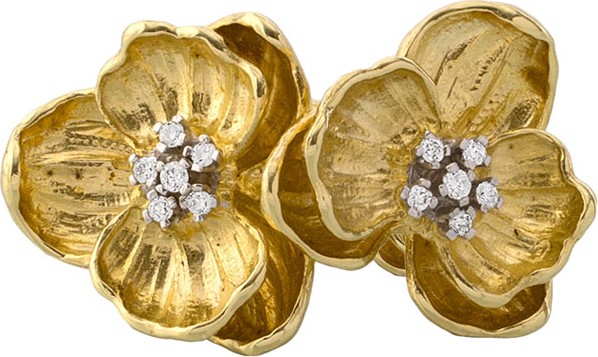 Michael Aram 18k Double Orchid Ring w/ Diamonds