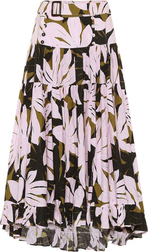 Alexandra Miro Penelope printed cotton midi skirt