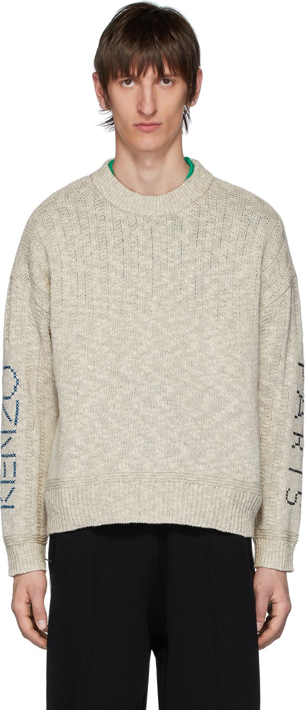 KENZO Off-White Linen 'Kenzo Paris' Sweater