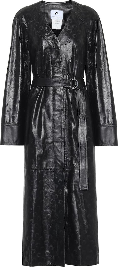 Marine Serre Logo leather jacket