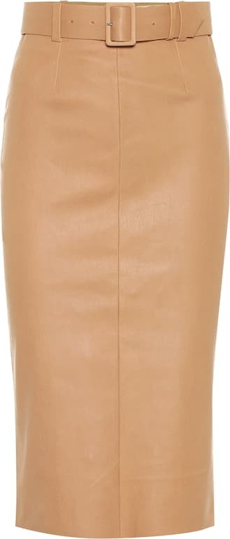 Stouls Carmen leather midi skirt