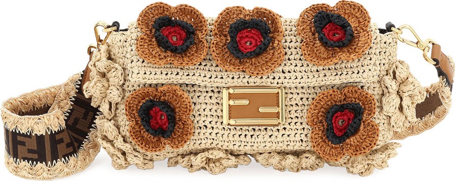 Fendi Baguette Raffia Shoulder Bag