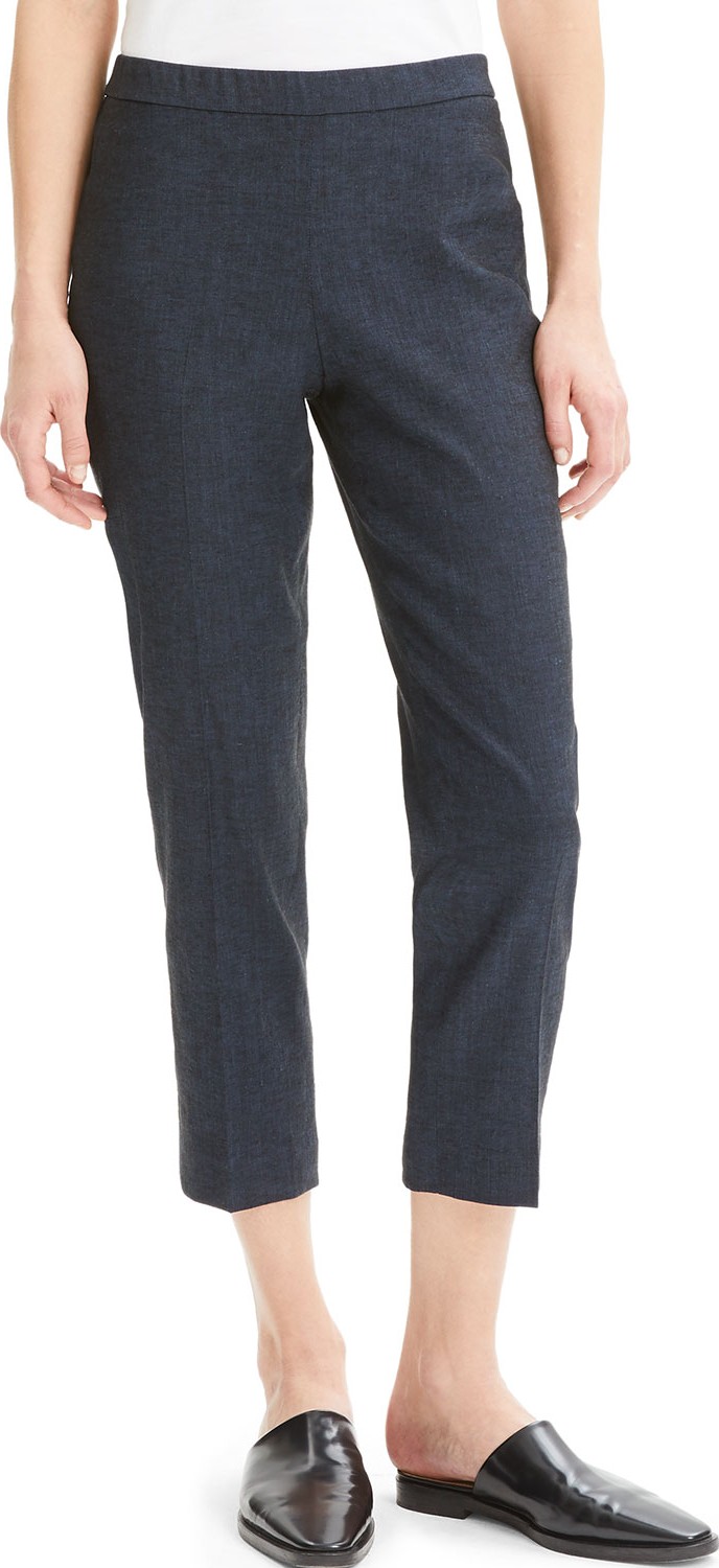 Theory Eco Sharkskin Basic Pull-On Crop Pants