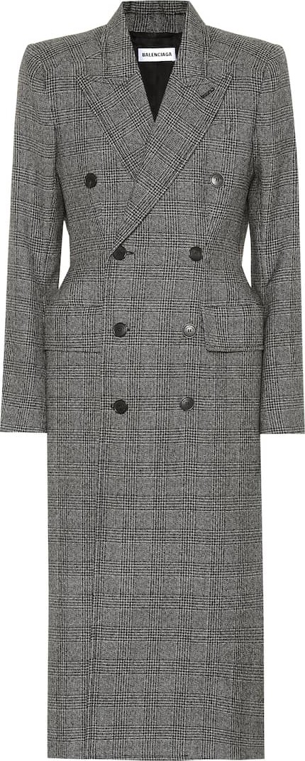 Balenciaga Checked virgin wool coat