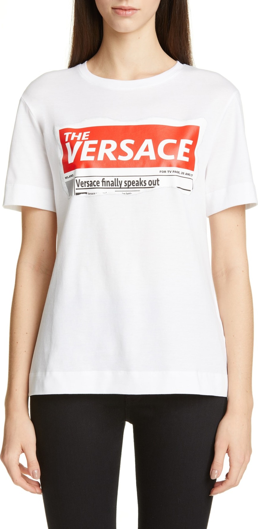 Versace First Line Versace News Graphic Tee