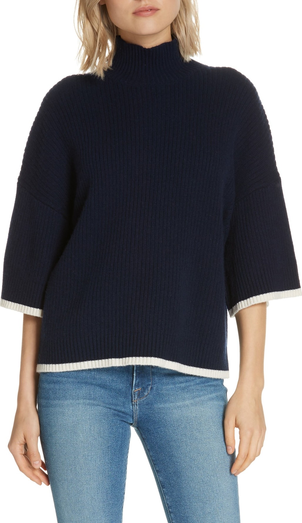 FRAME DENIM Tipped Wool & Cashmere Sweater